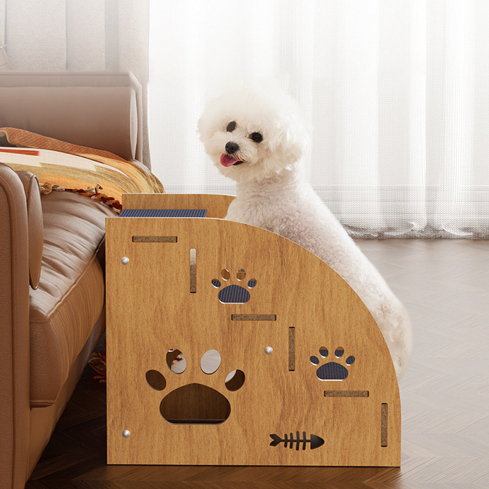 Training Step Ladder | Pet Steps Training | Pet Stairs | Indoor Pet Stairs | Dog Ramp | High Bed Climbing Dog Bed Steps Non-slip Wooden Dog Stairs For Large/medium/small Dogs & Cats Pet Supplies 30*40*35cm