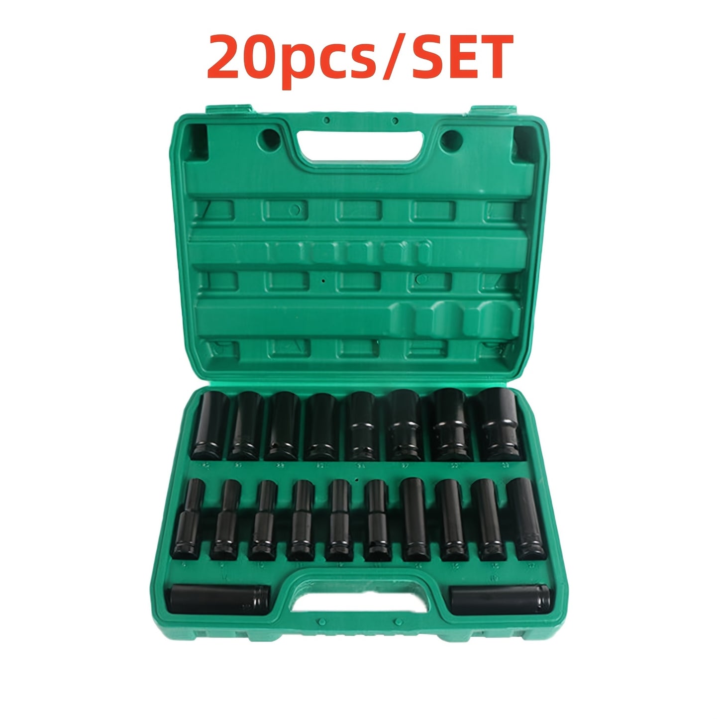 12pcs/20pcs/set Hex Impact Wrench Sockets 8-32mm 1/2 Inch Black Finish Heavy Duty Socket Set for Auto Repair Cool Gadgets
