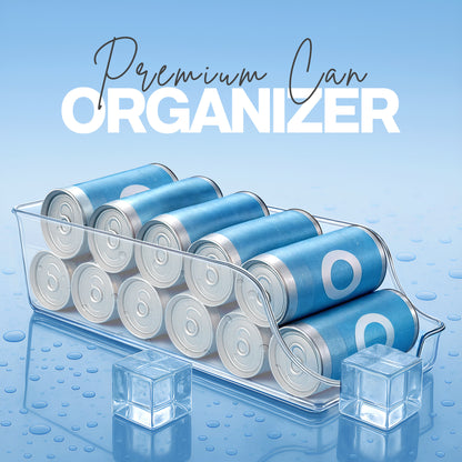 KICHLY Fridge Can Dispenser & Organizer Bins – Clear Can Holder Racks for Soda, Tins & Drinks – Kitchen Organizers and Storage, Space-Saving Kitchen & Pantry Storage