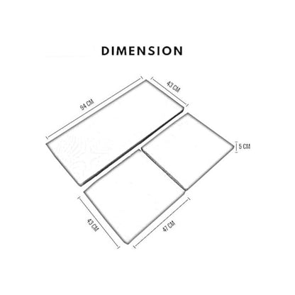 Outdoor Seat Cushion Pads Pack of 3 Water-Resistant Rattan Garden Furniture Replacement Cushions for Patio Chair Conservatory Seat Pads 5 Colours UK