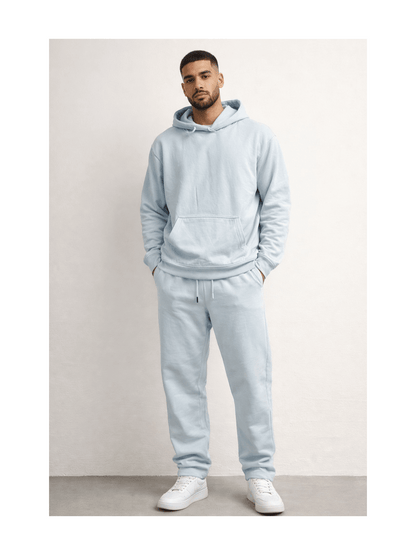 Men'S Outfit Two-Piece Set Featuring a Hooded Long-Sleeve Sweatshirt And Long Pants Solid Colour Knit Fabric Tracksuit, Regular Fit, Perfect Gift for Men, Daily & Outdoor Wear Large Pockets Matching For All Seasons S-XL