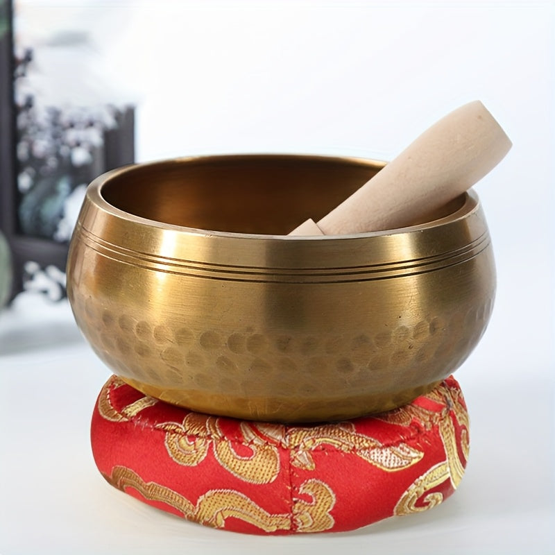 Tibetan Singing Bowl Set with Mallet - 7 Chakra Points, 432Hz Tuned for Yoga, Meditation & Sound Healing - Golden-Toned Singing Bowls for Chakra Balancing, Relaxation & Spiritual Practice - Portable Sound Healing Instrument for Home, Studio, Spa, Yoga Stu