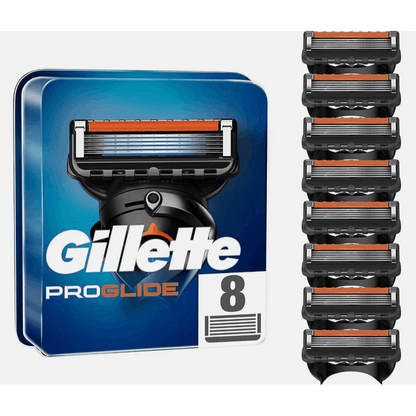 Gillette Proglide Razor Blades 8, 16, or 24 Replacement with Larger Lubricating Strip for Smoother Glide