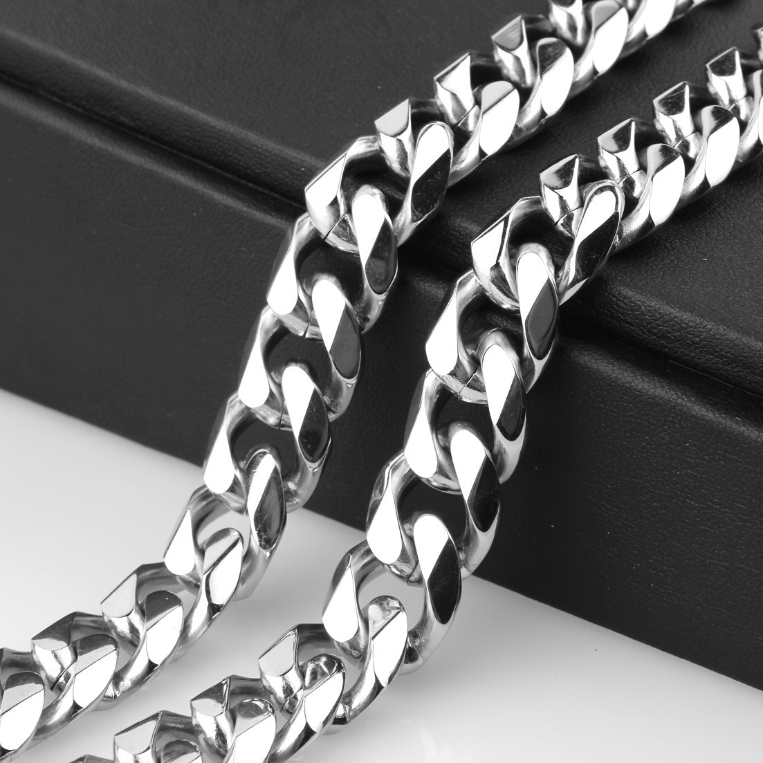 1pc 19Mm Men'S Hip Hop 304L Stainless Steel Bracelet, Punk Cuban Curb Bracelet Chain Jewelry Gifts