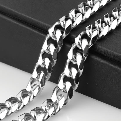 1pc 19Mm Men'S Hip Hop 304L Stainless Steel Bracelet, Punk Cuban Curb Bracelet Chain Jewelry Gifts