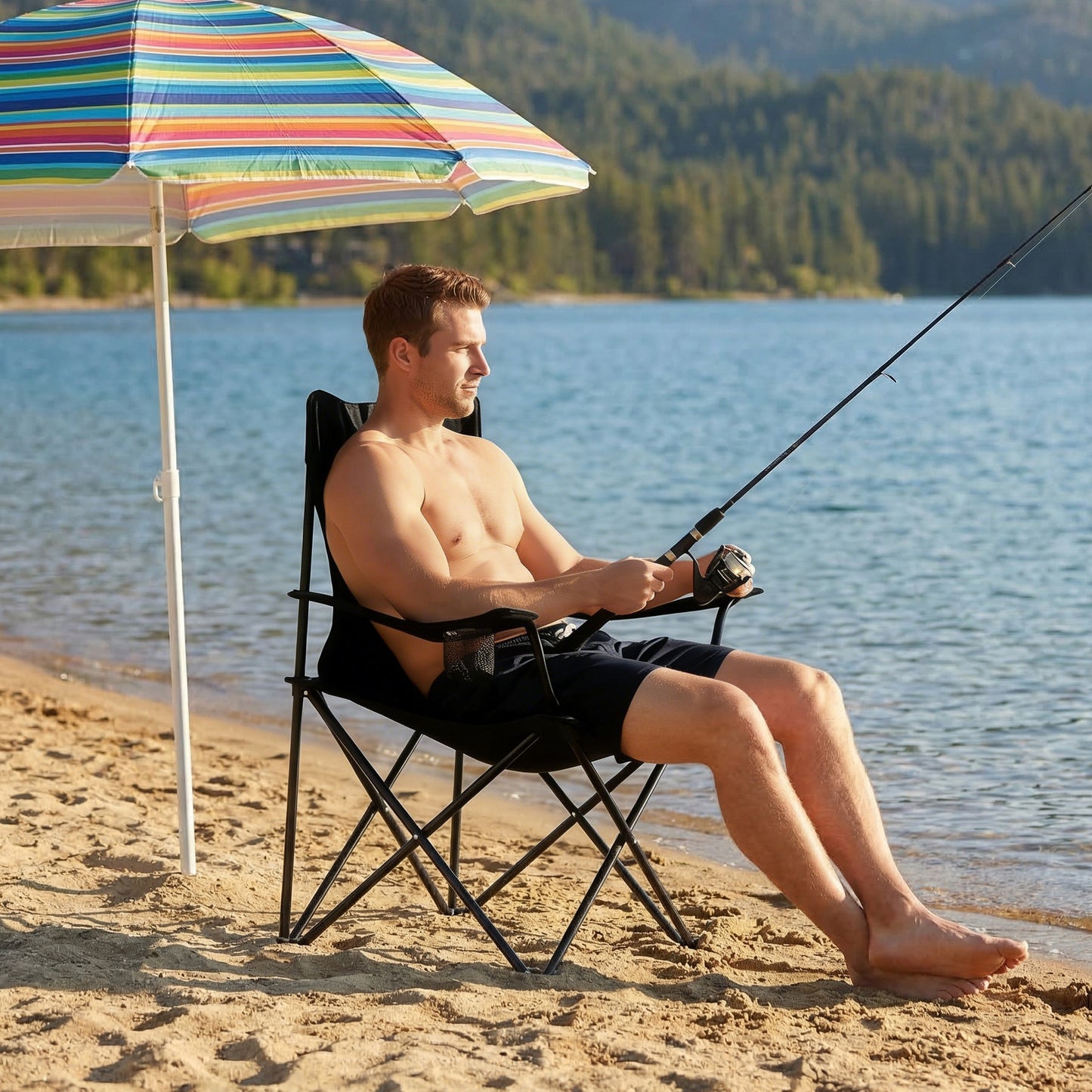 Set of 2 Camping Chairs Portable Folding Lightweight Outdoor Garden Beach Picnic Chair