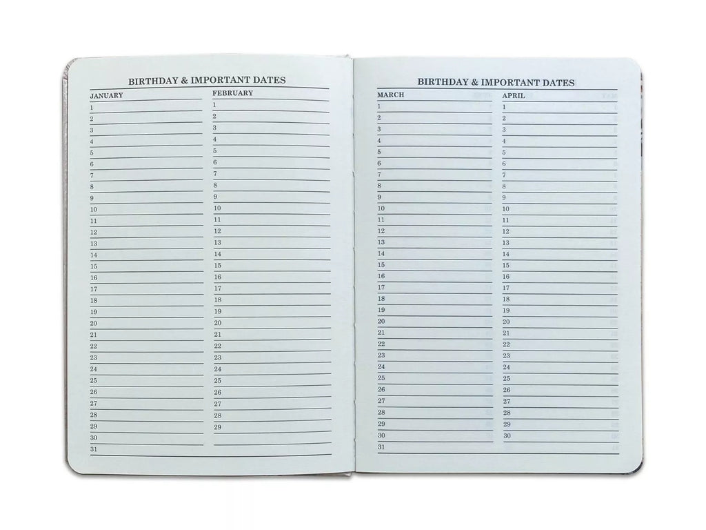 Address Books & Organiser with A5 Birthday Book Vintage Linen Cover - product gallery image 11