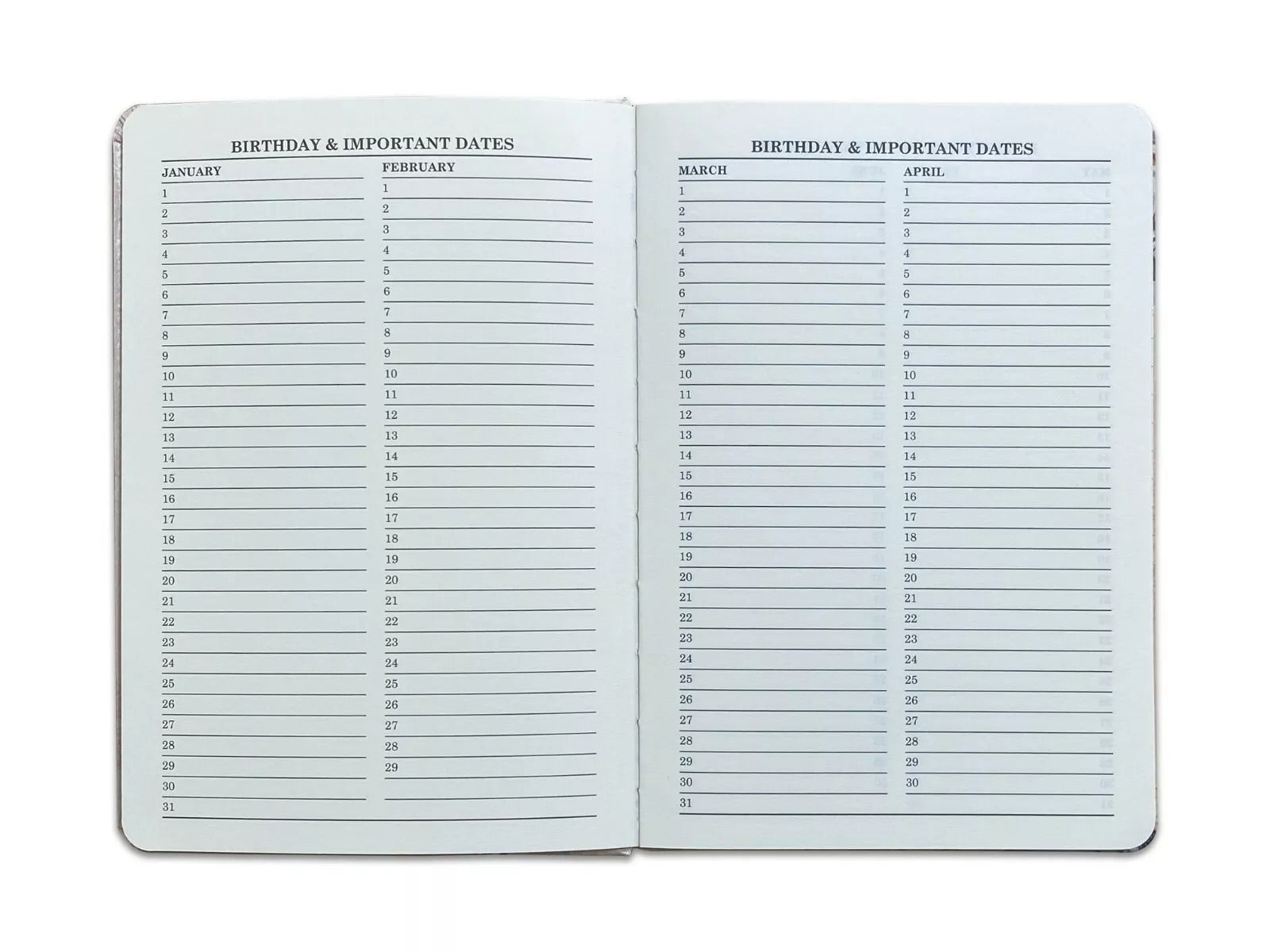 Address Books & Organiser with A5 Birthday Book Vintage Linen Cover - product gallery image 11