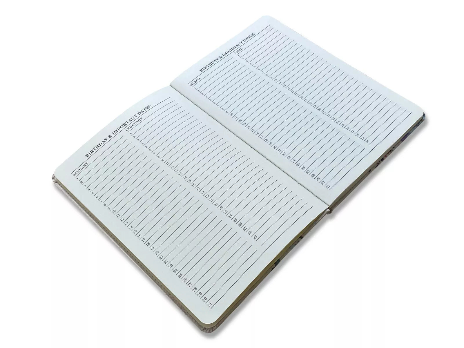 Address Books & Organiser with A5 Birthday Book Vintage Linen Cover - product gallery image 12