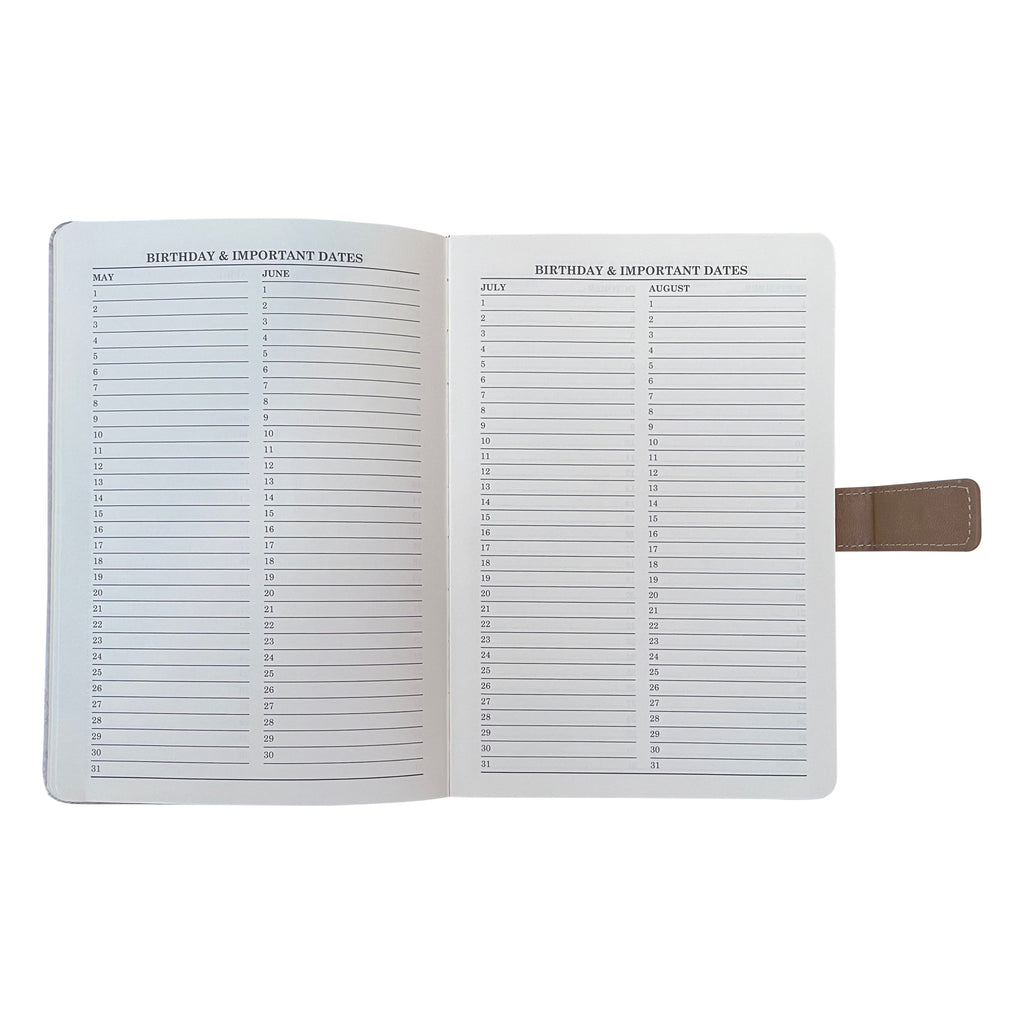 Address Books & Organiser with A5 Birthday Book Vintage Linen Cover - product gallery image 2