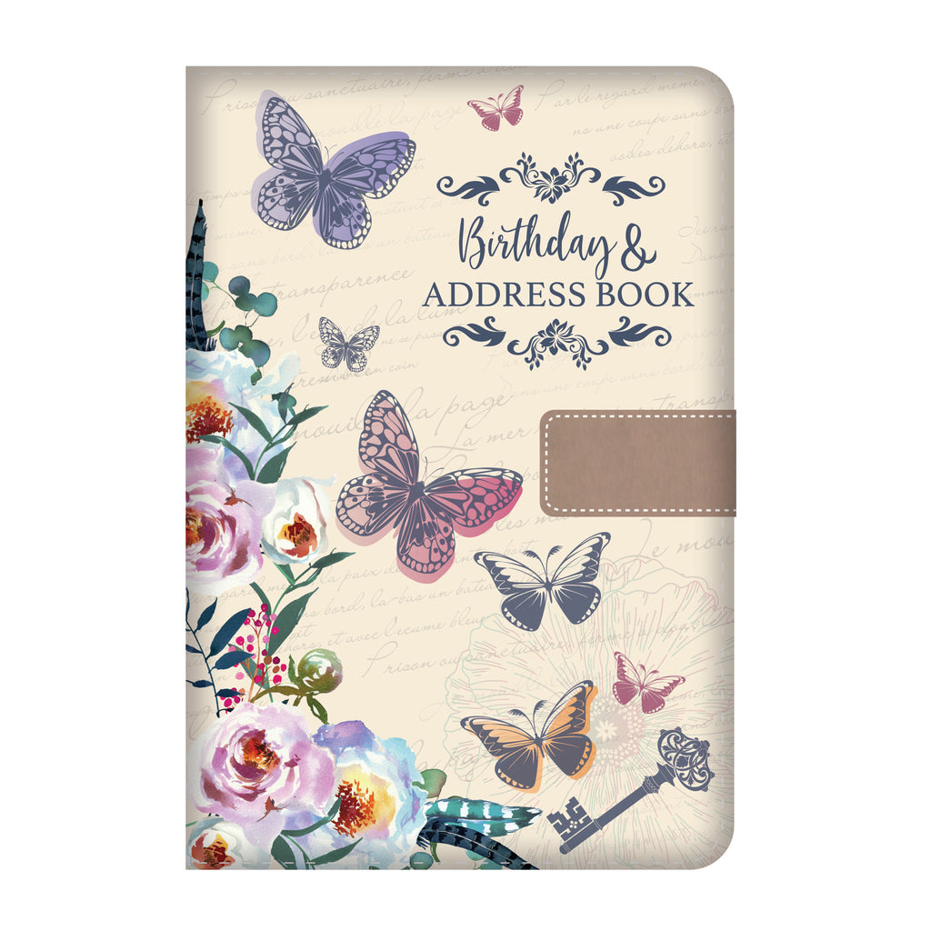 Address Books & Organiser with A5 Birthday Book Vintage Linen Cover