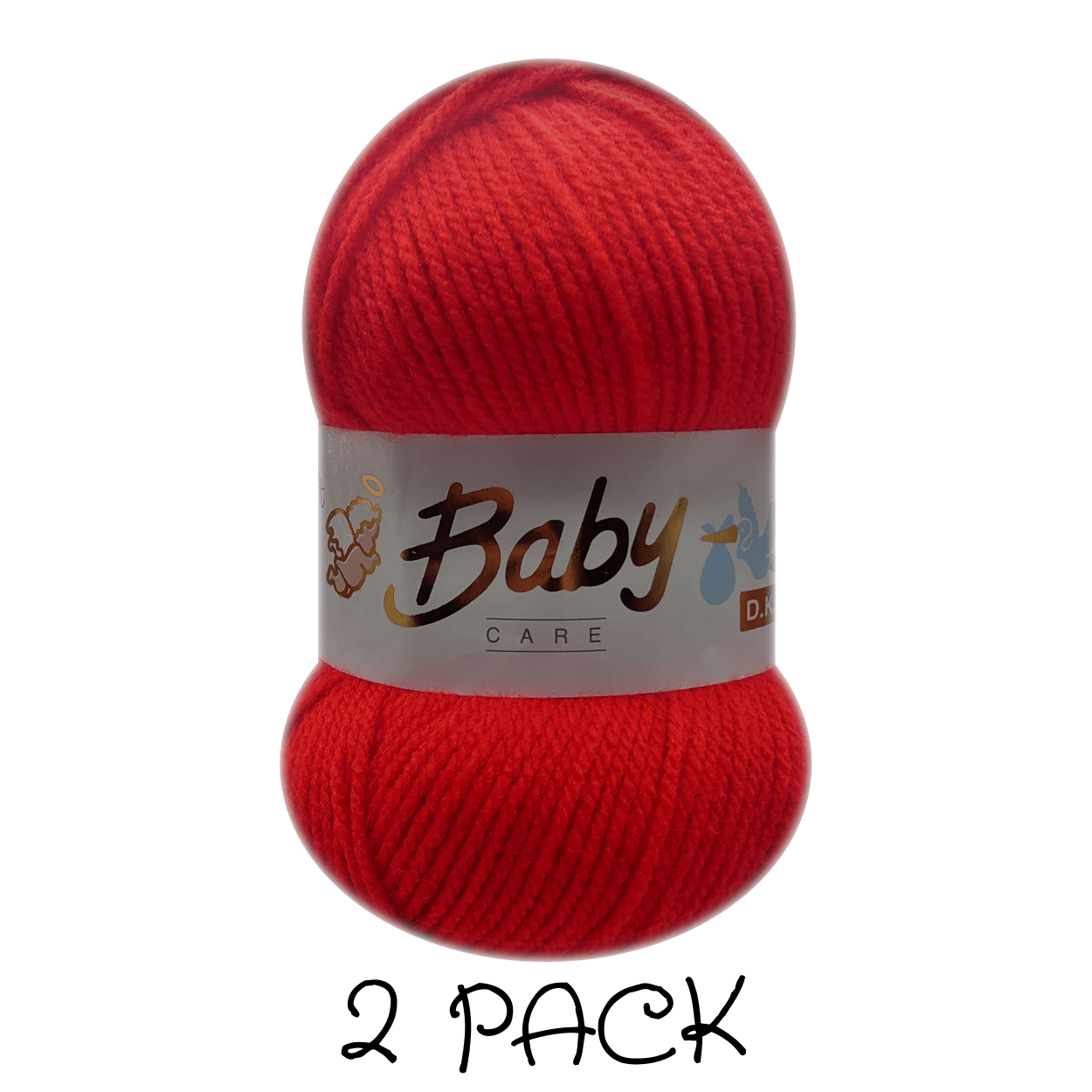 Woolcraft - Baby Care Double Knitting Yarn - 2 or 5 Pack of 100g Balls of 100% Acrylic Yarn - 13 Colours Available - Aqua, Beige, Baby Blue, Oyster, Denim, Lilac, Mint, Peach, Baby Pink, Rouge, Silver, White or Lemon - Perfect for Knitting or Crochet