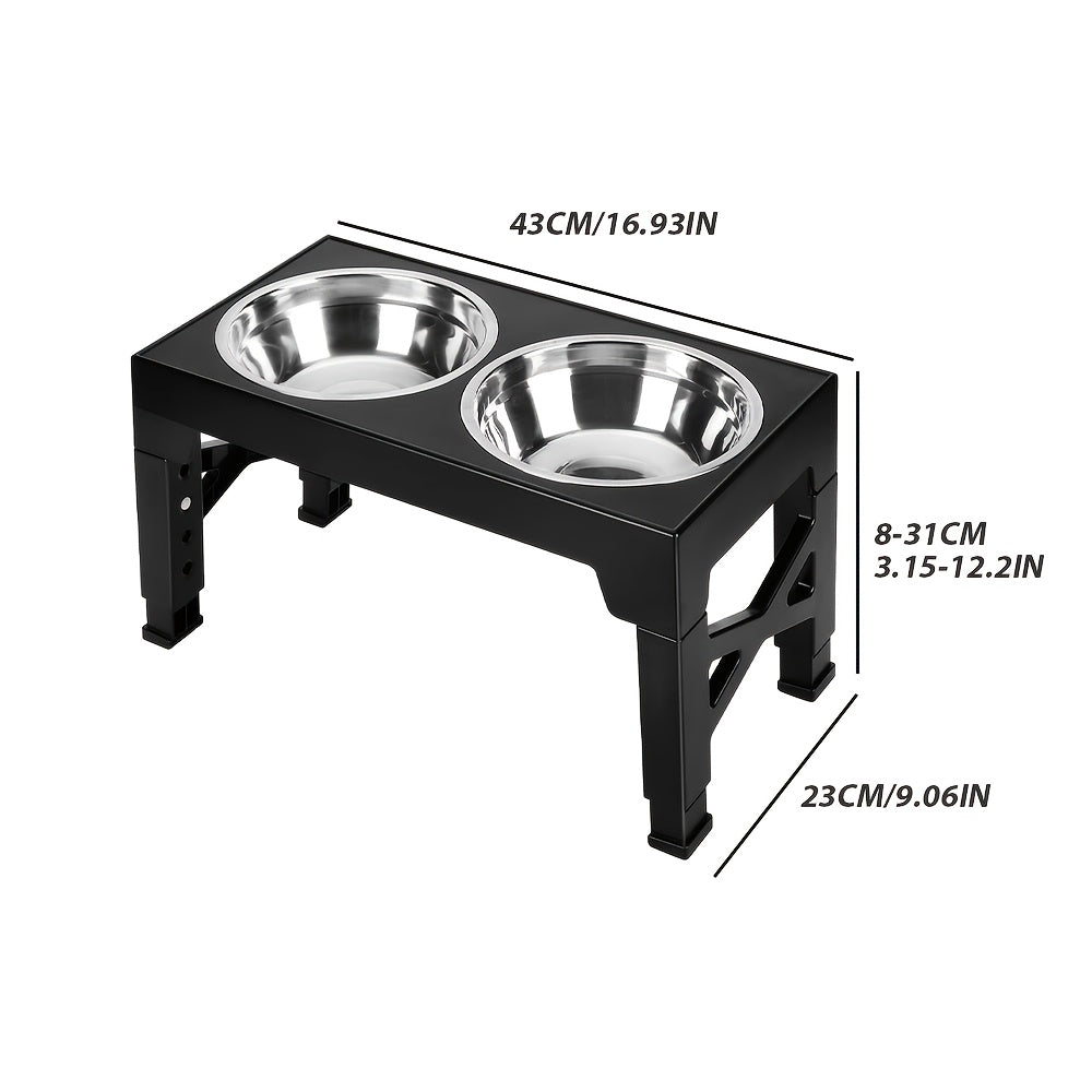 Adjustable Height Pet Feeder Total of 5 with Non-Slip, Stainless Steel - product gallery image 2