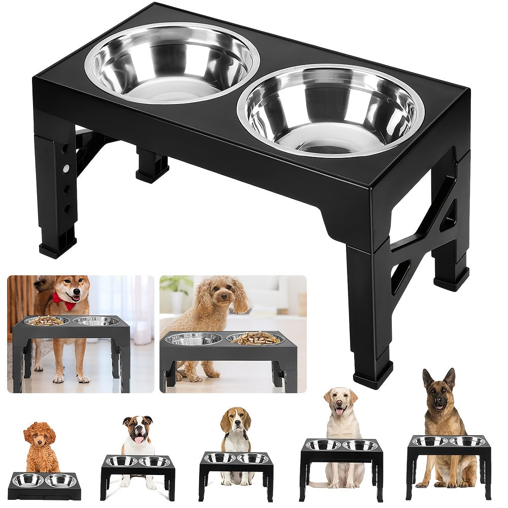 Adjustable Height Pet Feeder Total of 5 with Non-Slip, Stainless Steel - product gallery image 4
