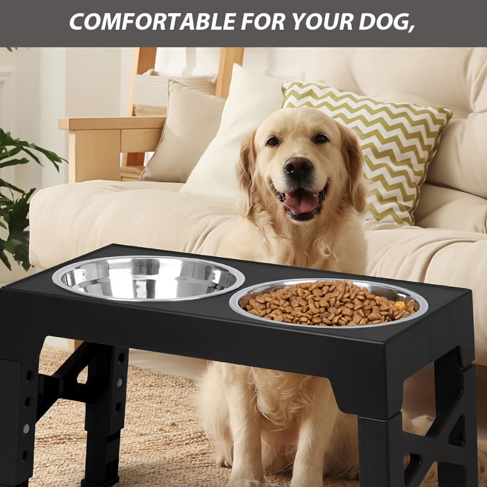 Adjustable Height Pet Feeder Total of 5 with Non-Slip, Stainless Steel - product gallery image 5