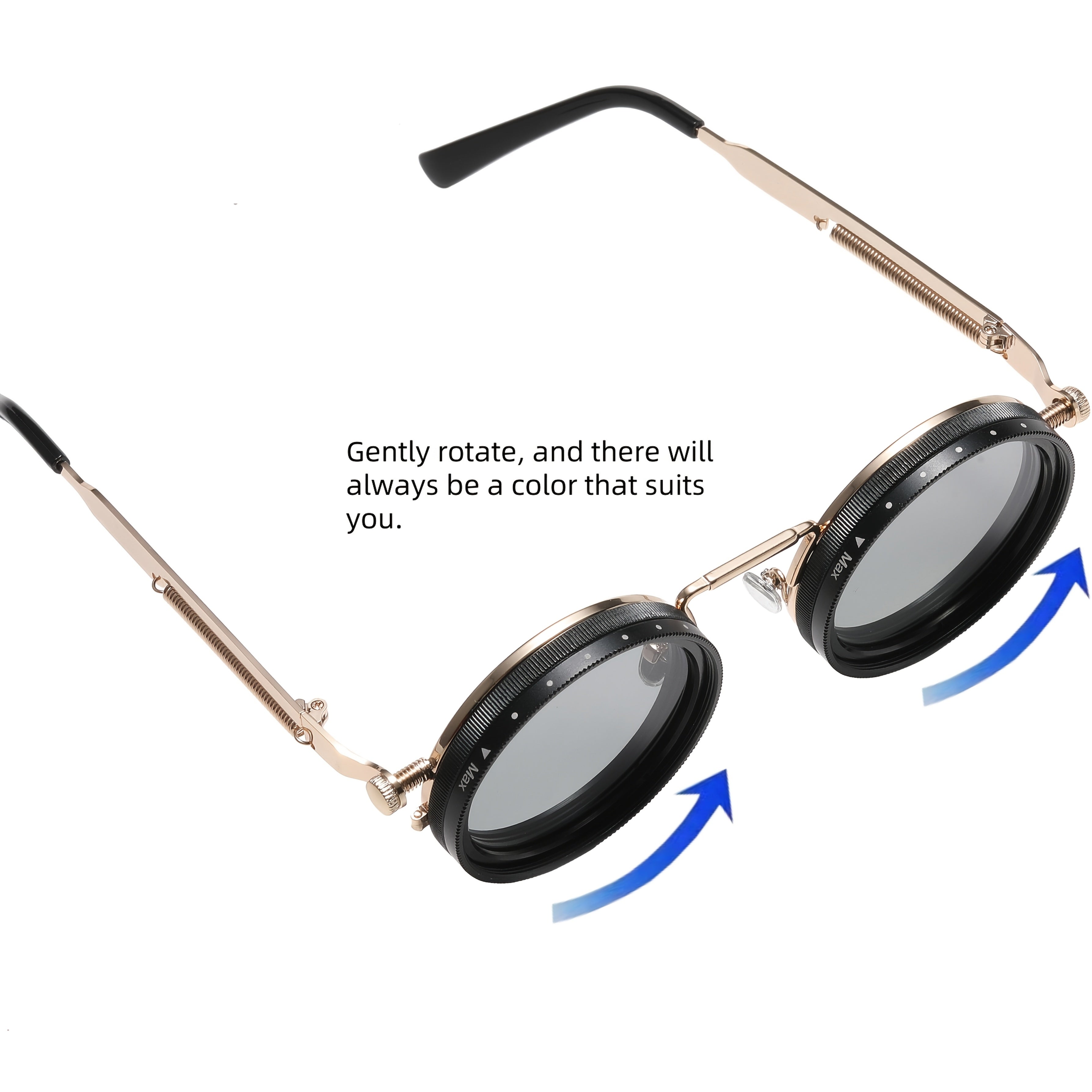 Adjustable Retro Fashion Glasses Alloy Novelty Eyewear with Case and Cloth - product gallery image 10