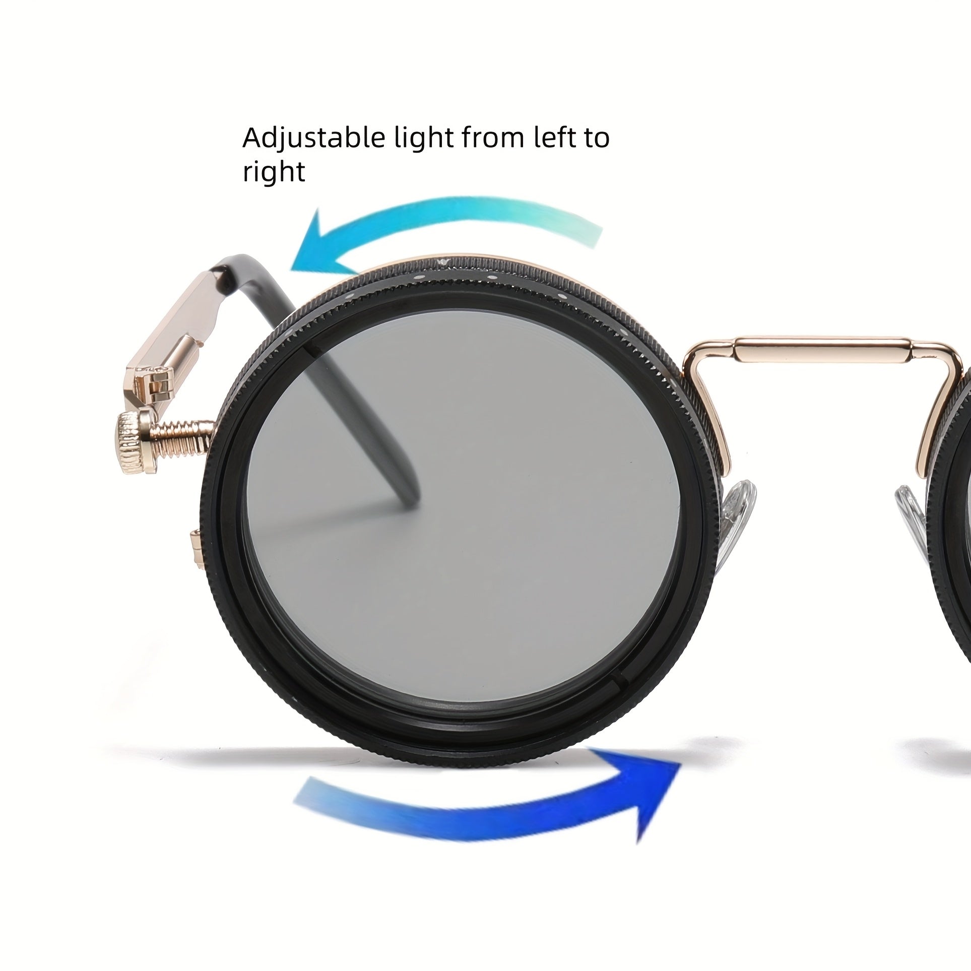 Adjustable Retro Fashion Glasses Alloy Novelty Eyewear with Case and Cloth - product gallery image 12