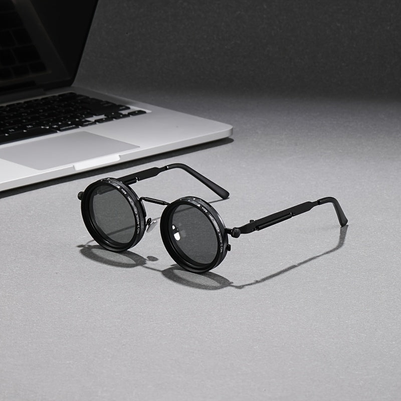 Adjustable Retro Fashion Glasses Alloy Novelty Eyewear with Case and Cloth - product gallery image 3