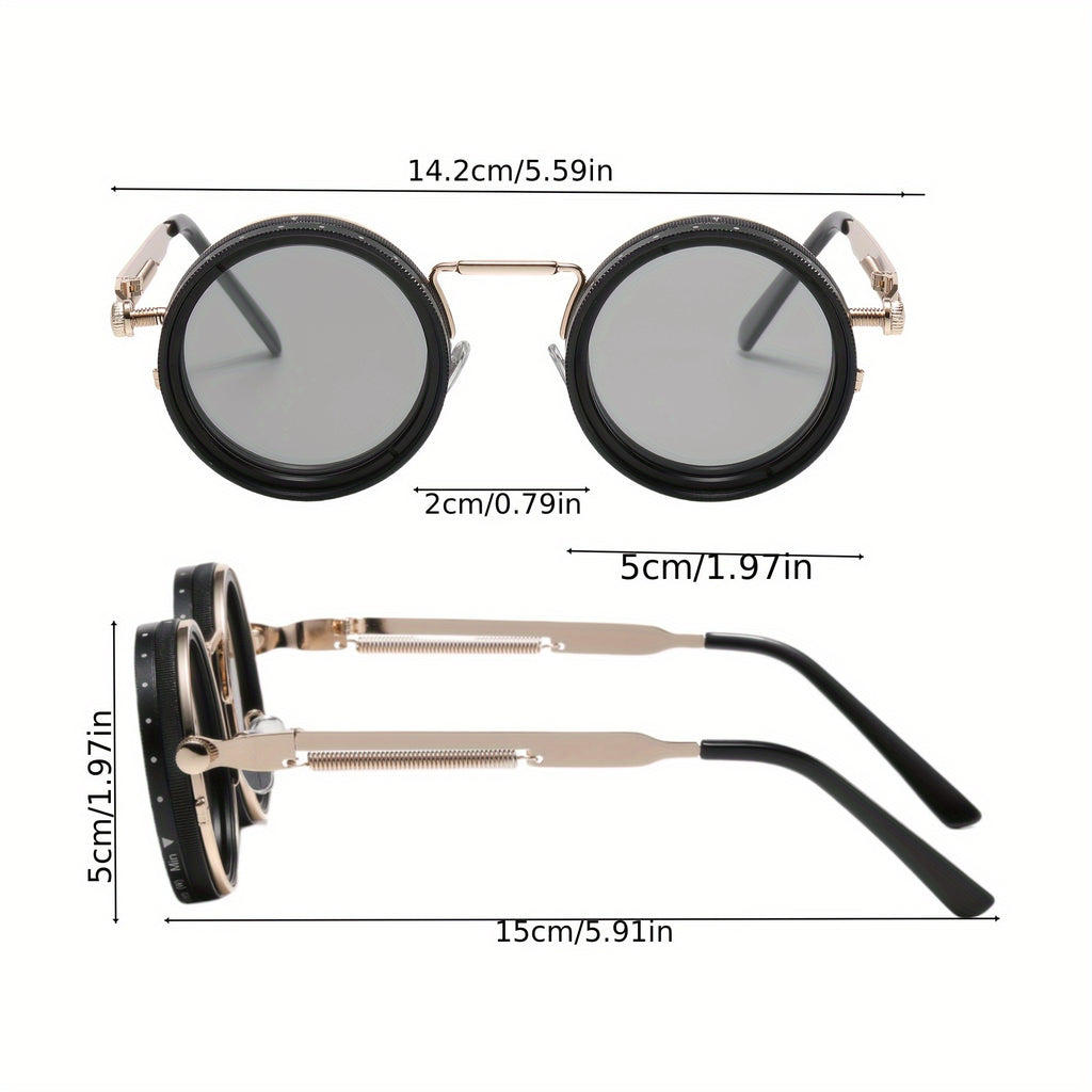 Adjustable Retro Fashion Glasses Alloy Novelty Eyewear with Case and Cloth - product gallery image 4