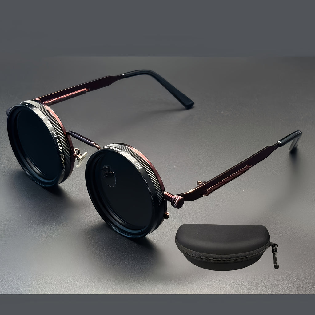Adjustable Retro Fashion Glasses Alloy Novelty Eyewear with Case and Cloth