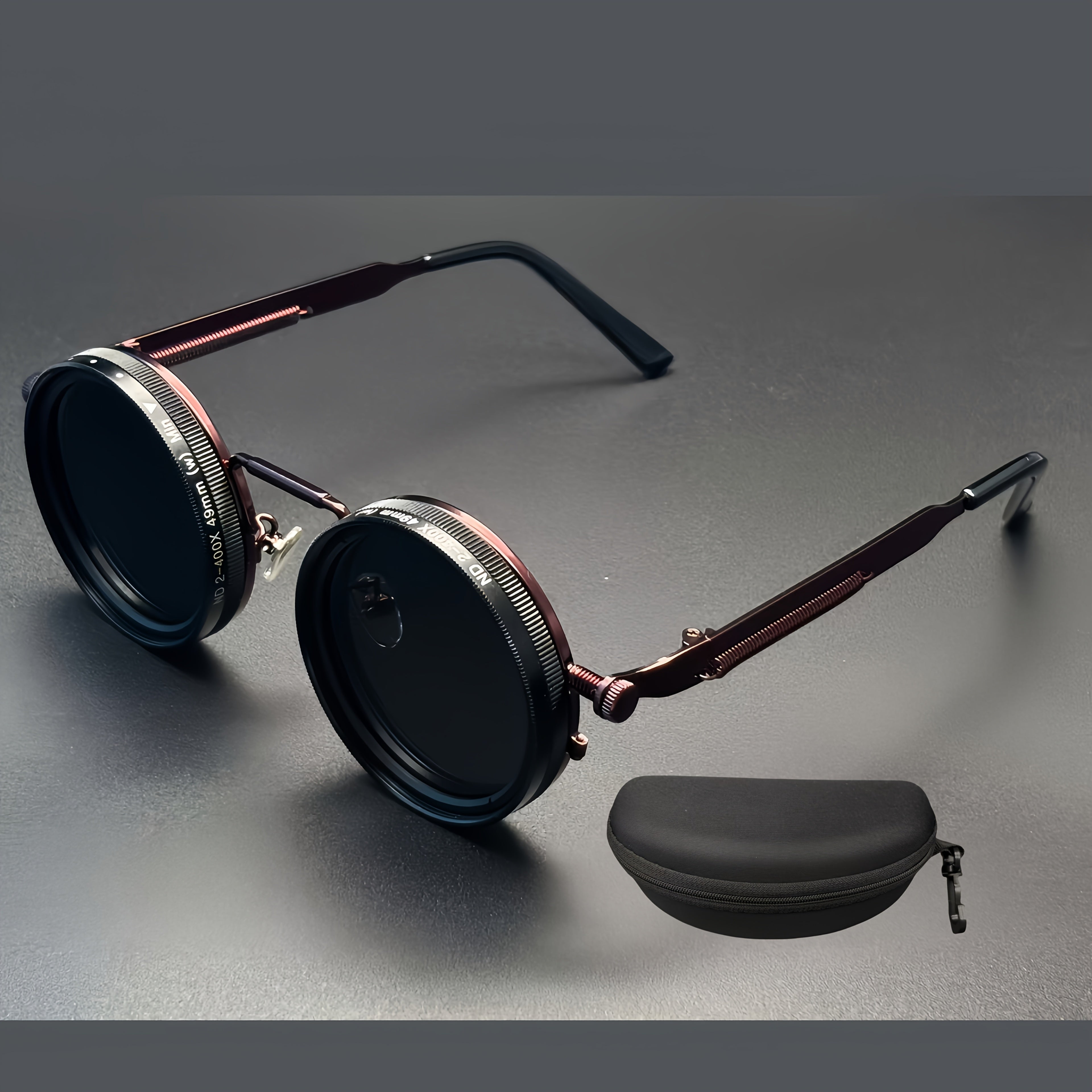 Adjustable Retro Fashion Glasses Alloy Novelty Eyewear with Case and Cloth
