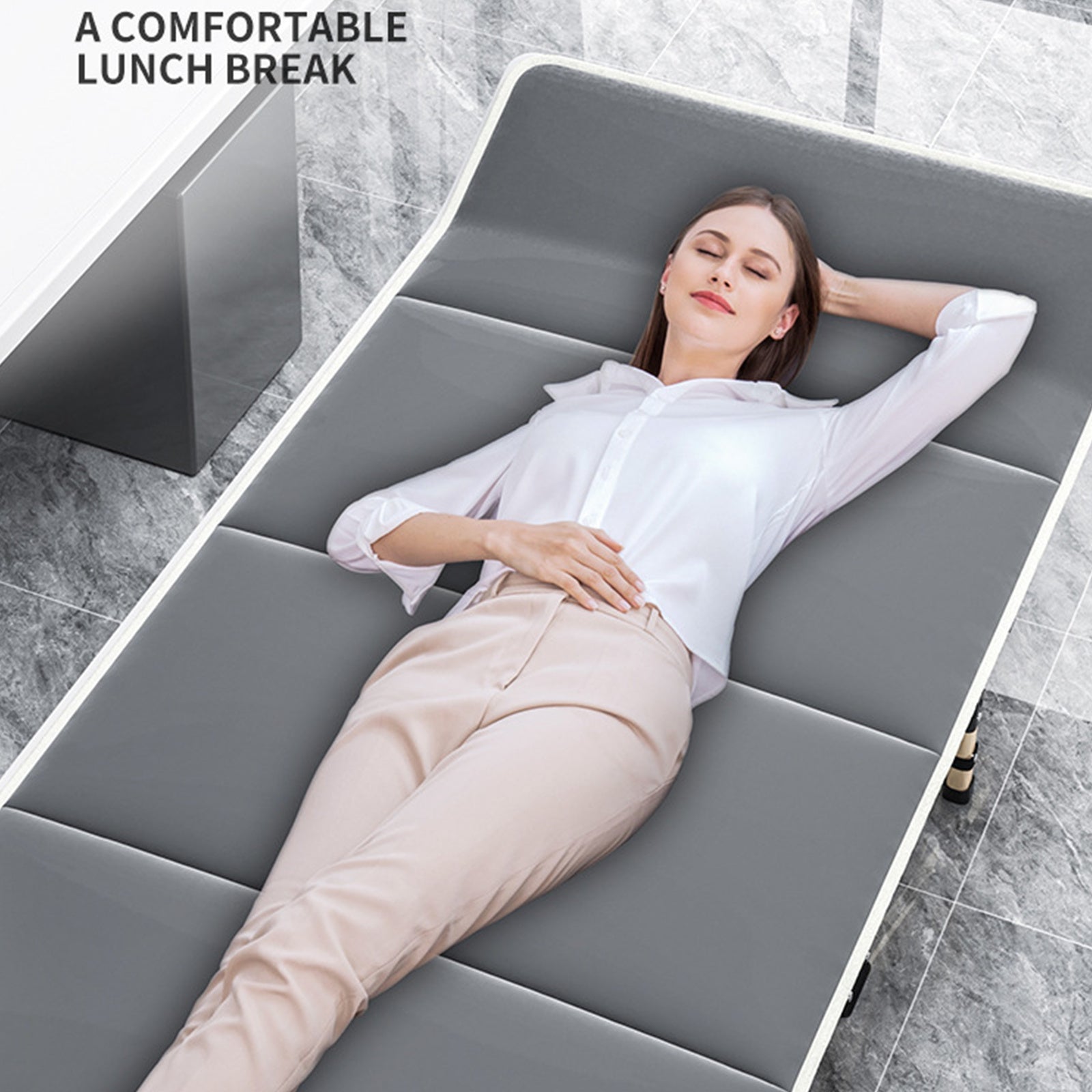Adjustable Rollaway Bed with Soft Cushion with Foldable, 300kg - product gallery image 7