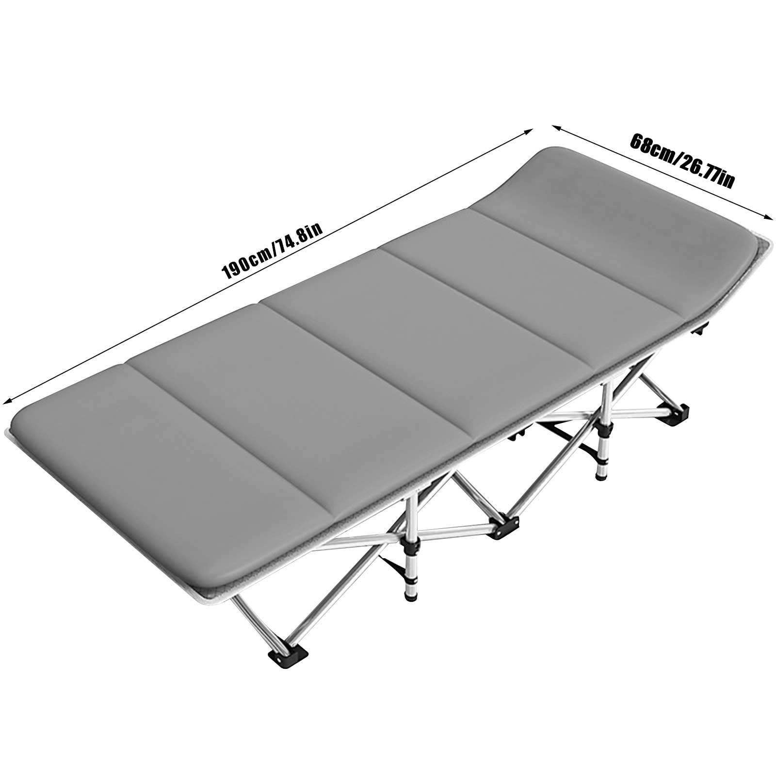 Adjustable Rollaway Bed with Soft Cushion with Foldable, 300kg - Grey, 189.99x68.07cm option