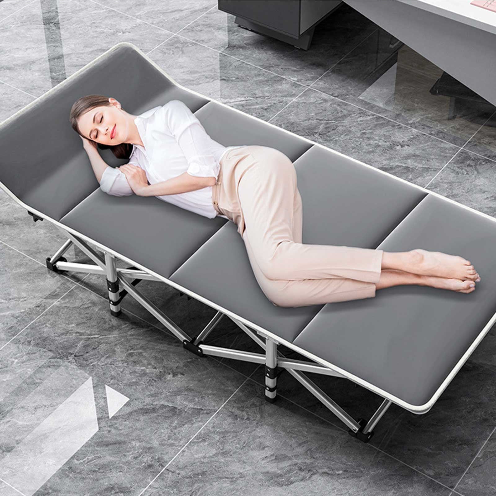 Adjustable Rollaway Bed with Soft Cushion with Foldable, 300kg