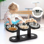 Adjustable Three Bowl Dog Cat Feeder with Adjustable Height, Non-Slip - product gallery image 5