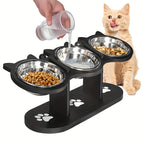 Adjustable Three Bowl Dog Cat Feeder with Adjustable Height, Non-Slip - product gallery image 9
