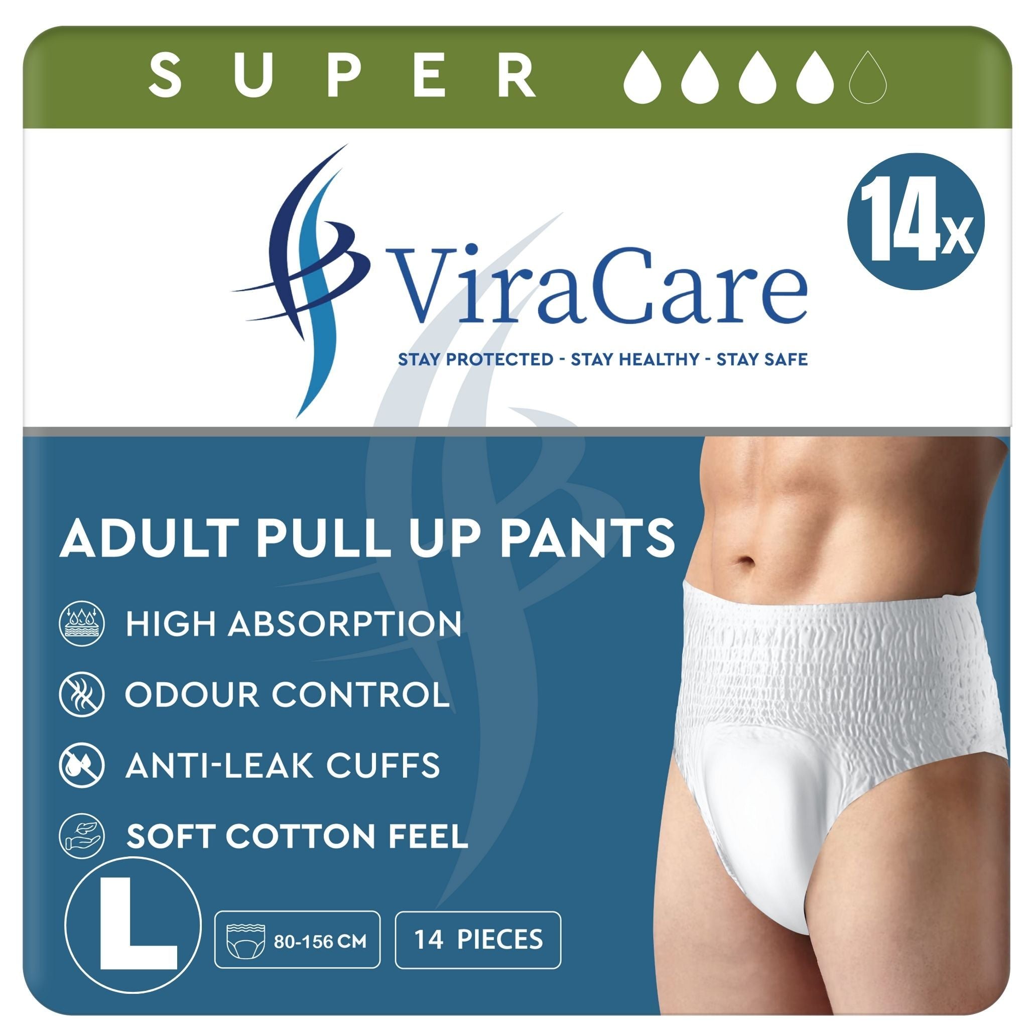 Adult Nappie with 14 Pack, 1 Pack of 14, Nappies Pull Up Pants Maximum Absorbency - Large, 1 Pack of 14 option
