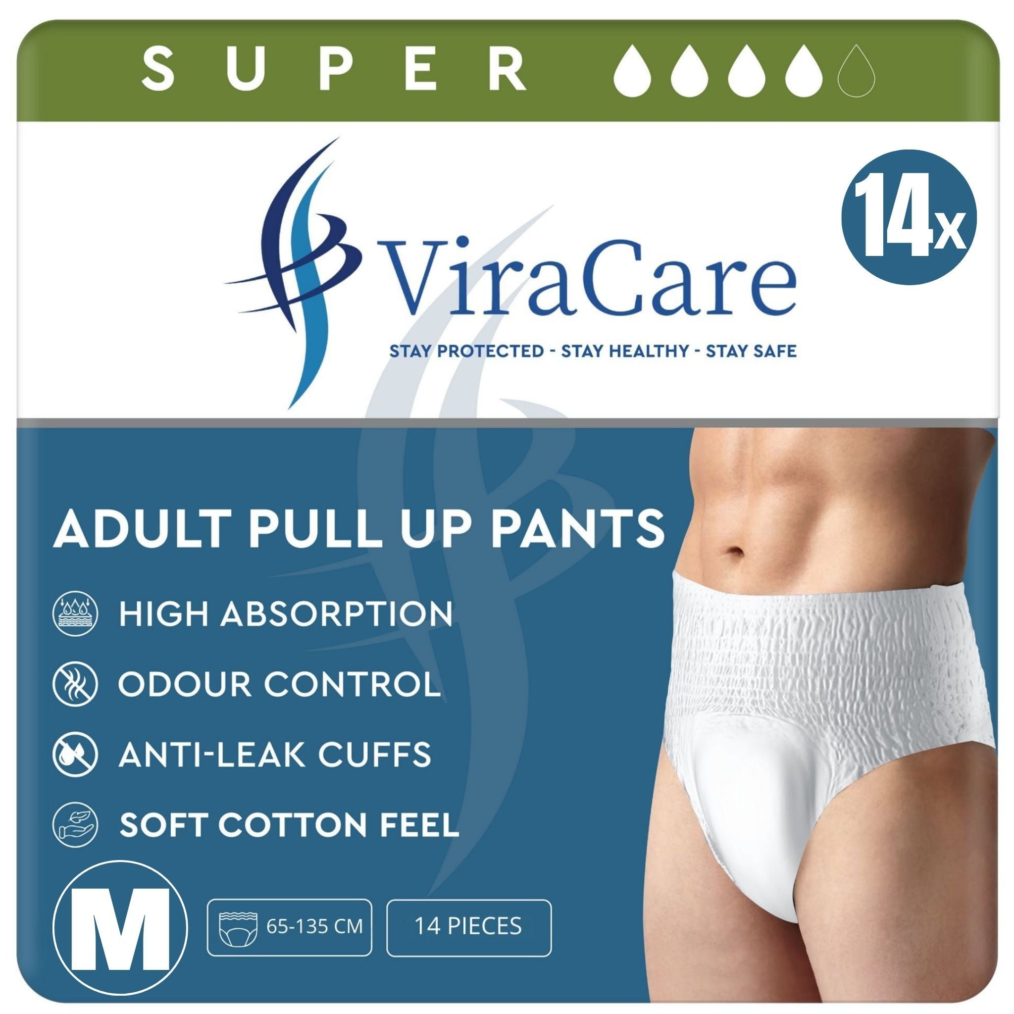 Adult Nappie with 14 Pack, 1 Pack of 14, Nappies Pull Up Pants Maximum Absorbency