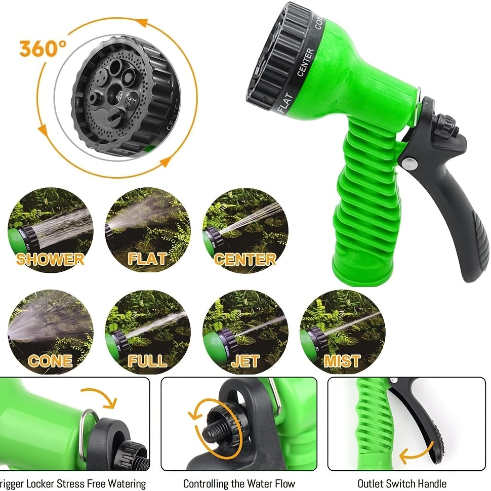 LOVFEN-full Expansion Length 50ft/100ft/150ft/200ft Garden Hose Pipes With "1/2"Fittings, Expandable Garden Hose Flexible Stretch Water Pipe For Home Lawn Car With 7 Function Professional Water Spray Nozzle.