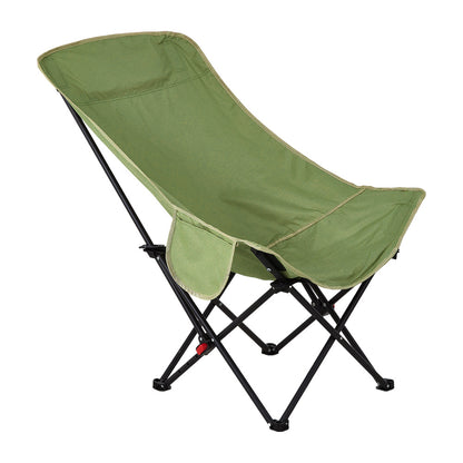 Portable High-Back Moon Chair (Three-Position Adjustment) Seat or Recline, Side Storage Pocket,Foldable Outdoor Chair Camping Picnic Lounger, Midday Rest Fishing Chair, Garden Seat Three Colours Available (Complimentary Storage Bag)