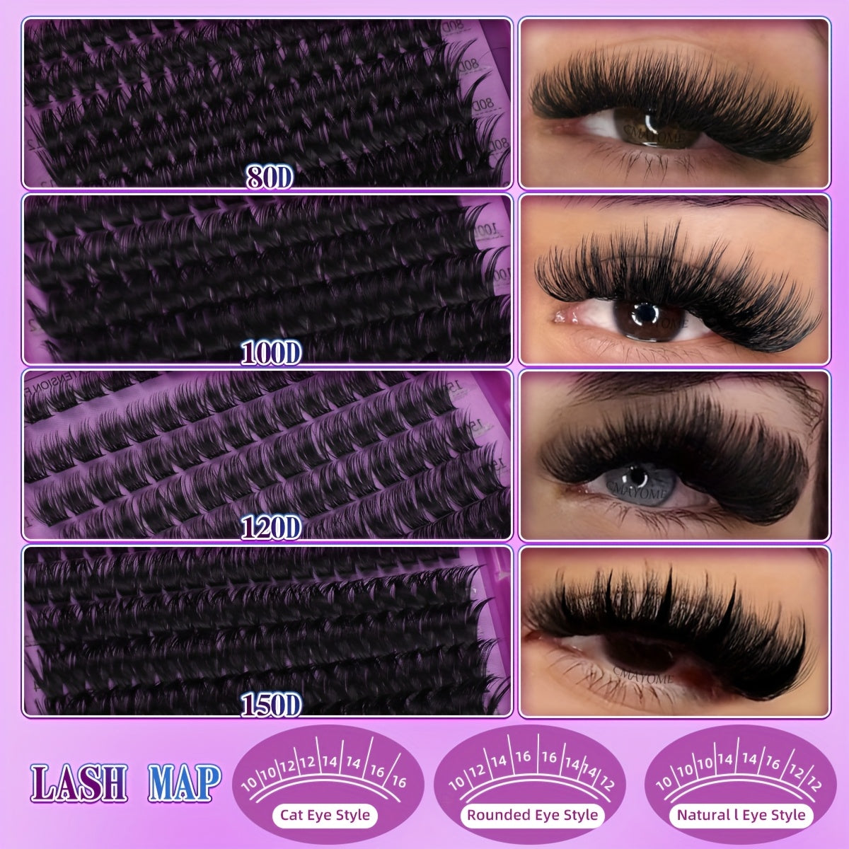 621/800pcs D Curl Individual Eyelash Clusters with Bond And Seal, Tweezers, Brush Set Beginner Friendly, High Capacity Eyelash Book Suit for Different Makeup Beauty, Long Lasting Dense False Eyelashes, Gift for Women Lash Clusters Kit