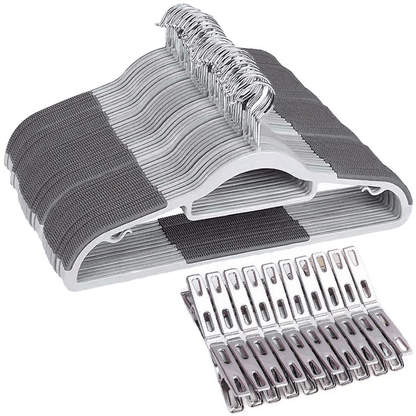 30/60 Set of Sturdy Plastic Hangers - Non-Slip, 360° Rotating Hook, Durable & Crush-Resistant Design for Organizing Closets, Suitable for Both Dry And Wet Garments