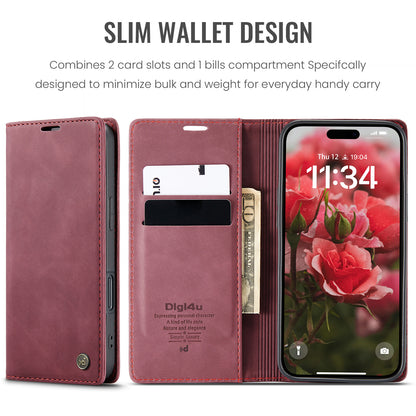 Upgraded Faux Leather Flip Cover Wallet Case For iPhone 16 Plus 16 Pro Max with Card Holder, Magnetic Closure, and Stand Function Phone Case