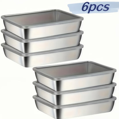 6/3pcs Stainless Steel Food Storage Containers Leak-Proof, Stackable, Space-Saving - Heavy-Duty Stainless Steel Construction, Airtight Lid for Freshness - Ideal for Meal Prep, Fruits, Meats, Veggies, Leftovers, Fridge, Freezer, Pantry