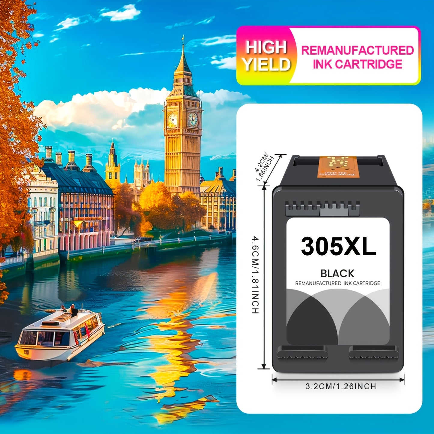 Compatible HP 305XL Ink Cartridges Black and Color Used for HP Deskjet 6000 6055 6400 6458 6458e 6455e Printer