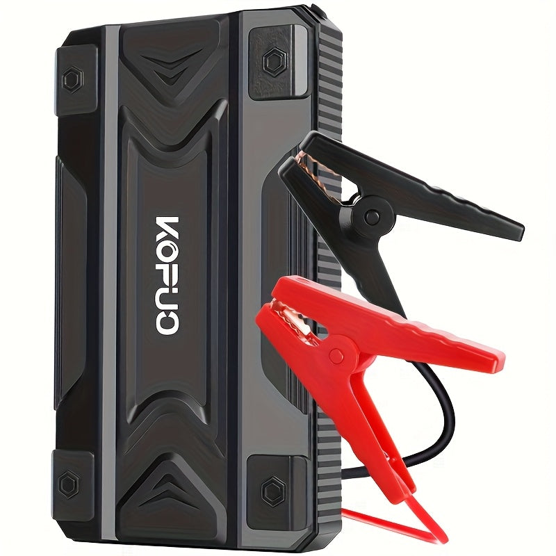 KOPUO Portable 3000A Car Battery Jump Starter (5.0L Gas/4L Diesel) Portable Car Jump Starter Battery Pack, 12V Car Battery Jumper Starter with Safety Jumper Cables, Fast Charge, with LED Lighting/Strobe Light/Sos, Compact Car Starter