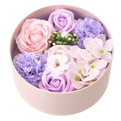Bath Soap Gift Box, Artificial Flower Bouquet, card, Scented Rose Petal Gift for Valentine'S Day Anniversary, Christmas, Birthday Gift for Women, Girlfriend, Wife