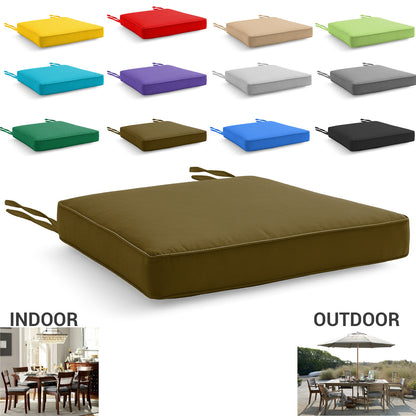Chair Cushions with Ties for Indoor & Outdoor Use – Comfortable Seat Pads for Dining Chairs, Garden, Patio, Balcony & Café Furniture – Durable Polyester Fabric, Soft Support & Easy Care Design