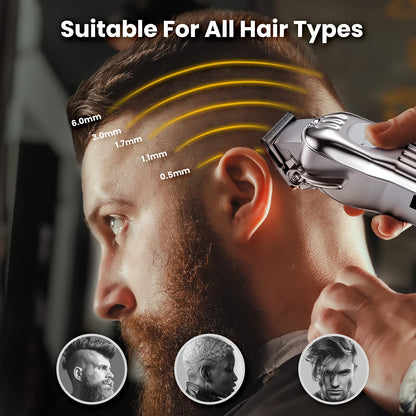 SEJOY Hair Clippers Professional Cordless for Men, T-Blade Hair Beard Trimmer Kit, Professional Clippers for Hair Cutting Kit with LED Display, 4500-7000RPM, Cordless Clippers for Men Women Barber Grooming Kit for Household.(Sliver/Blue/Golden)