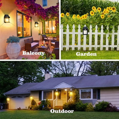 Solar Filament Lantern Wall Light IP65 Waterproof 3500 Lumens 3 Modes Motion Sensor Outdoor Decorative Garden Lamp for Yard Porch Wedding Villa Bar 2pcs 4pcs UK