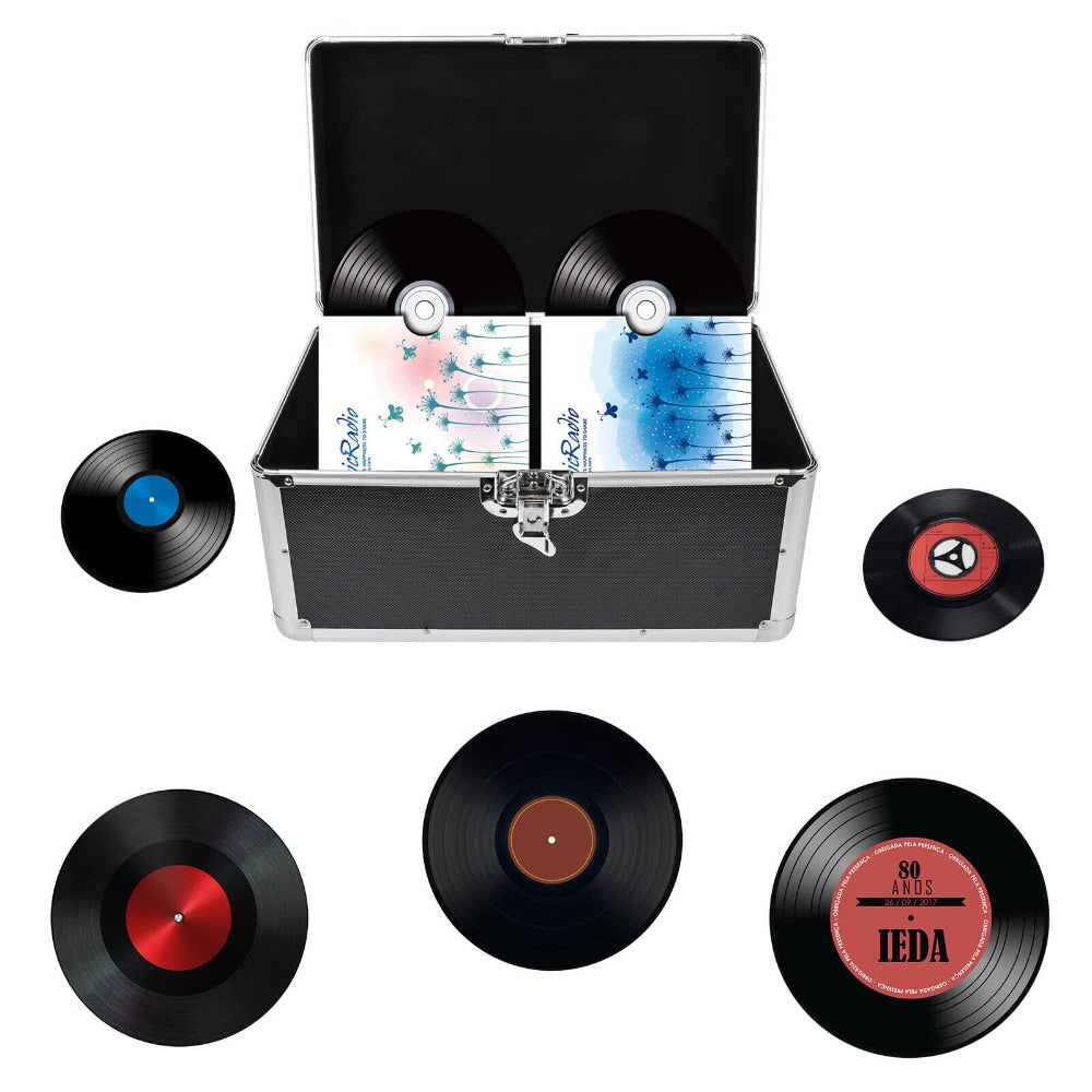 7" LP Vinyl Record Storage Box Case Aluminium Flight Case Lockable DJ Portable Carry Case Holds 200pcs Vinyl Record Albums