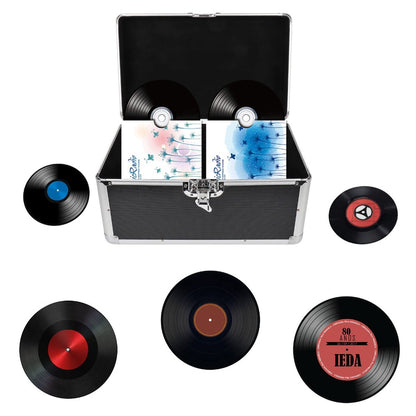 7" LP Vinyl Record Storage Box Case Aluminium Flight Case Lockable DJ Portable Carry Case Holds 200pcs Vinyl Record Albums