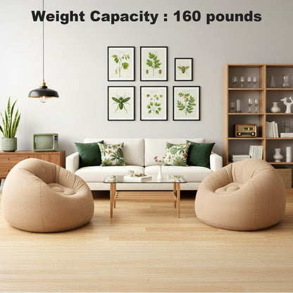 Inflatable Lazy Sofa Plush PVC Thick Bottom Outdoor Indoor Portable Folding Single Air Chair 1pc