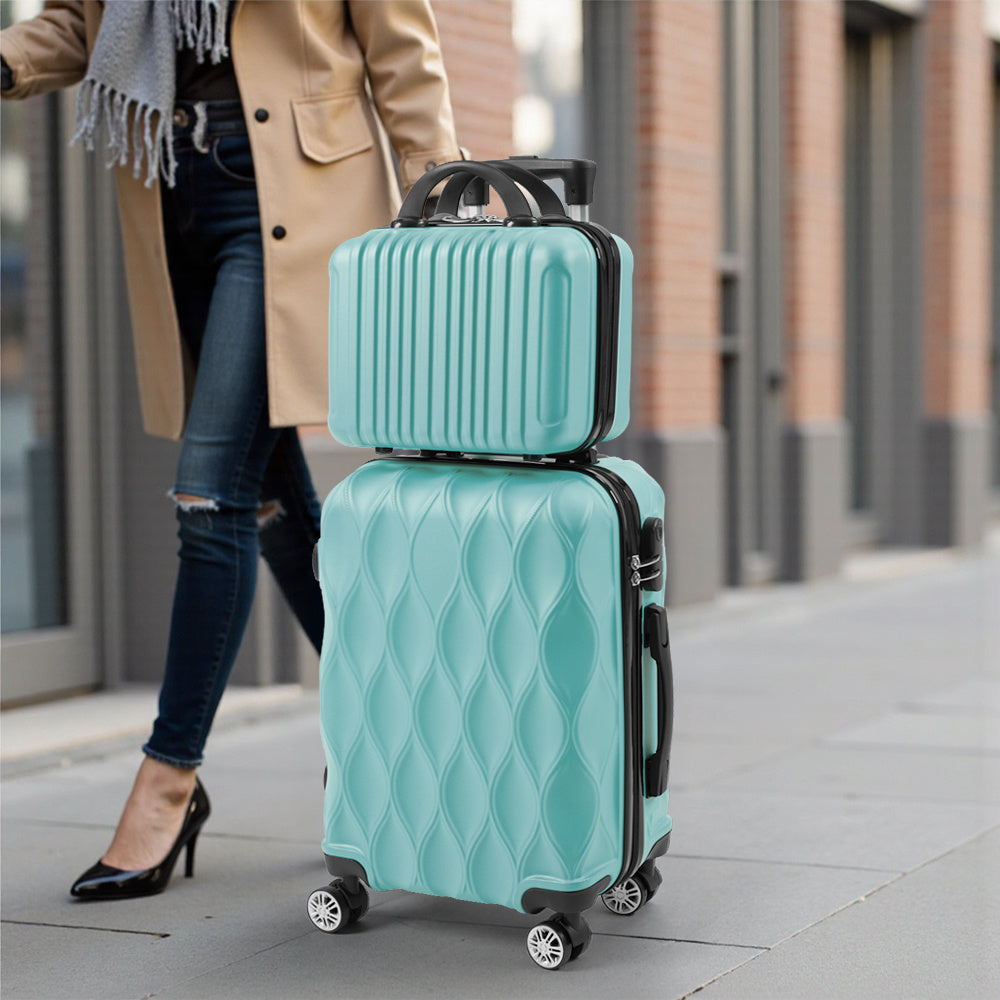 2-Piece Rolling Luggage Set, Travel Suitcase Set with Small Carry-On Case, Versatile Luggage for Daily Travel & Vacation, Sturdy Lightweight Luggage Set with 360° Wheels, Spinner Luggage Set, 20inch+14inch