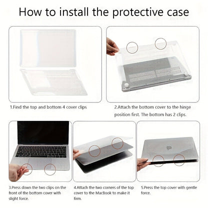MacBook Air 13 Inch Case Set – 3-in-1 Grey Protective Hard Shell, Screen Protector & Cleaning Cloth for MacBook Air A1932, A2179 & A2337 (M1, 2018–2021)