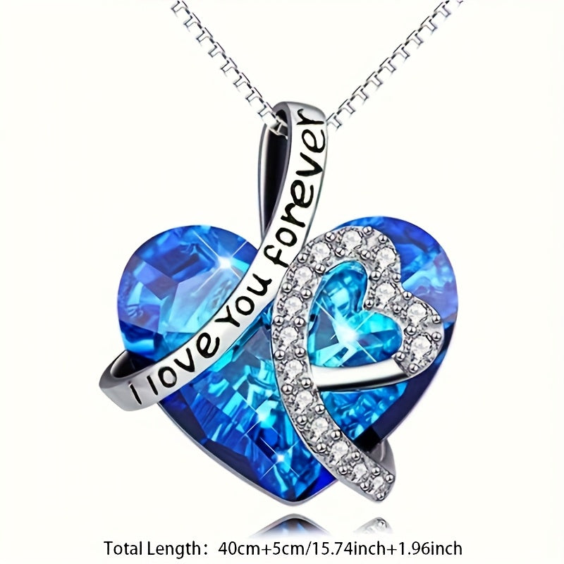 [Sparkling Zirconia Necklace] Sparkling Synthetic Zirconia Heart Collarbone Necklace | Ocean-themed Design | Gift for Friends, Music Festivals, Easter, Parties, Daily, Summer, Beach